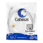 1840916 Cabeus PC-UTP-RJ45-Cat.5e-1.5m-WH ПАТЧ-КОРД U/UTP, КАТЕГОРИЯ 5Е, 2XRJ45/8P8C, НЕЭКРАНИРОВАННЫЙ, БЕЛЫЙ
