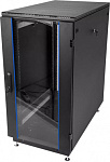 Шкаф коммутационный ЦМО (ШТК-М-18.6.6-1ААА-9005) напольный 18U 600x600мм пер.дв.стекл задн.дв.стал.лист 2 бок.пан. направл.под закл.гайки 270кг черный
