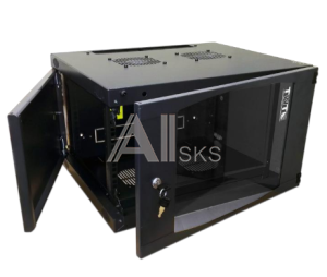 Шкаф Шкаф настенный Next, 6U 550x600, стеклянная дверь, черный