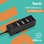 436328 Разветвитель USB 2.0 Buro BU-HUB4-0.5L-U2.0 4порт. черный