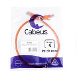 11052063 Cabeus PC-UTP-RJ45-Cat.6-0.5m-OR-LSZH Патч-корд U/UTP, категория 6, 2xRJ45/8p8c, неэкранированный, оранжевый, LSZH, 0.5м