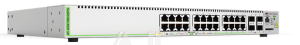 AT-GS970M/28PS-50 Allied Telesis 24 x 10/100/1000T POE+ ports and 4 x SFP uplink slots (100/1000X SFP), 370W POE capacity, Fixed one AC power supply, EU Power Cord