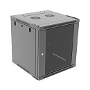 Настенный шкаф Wize Pro [W12UQSR] 19", 12U, быстрая сборка без инструментов, 600х400 мм, стеклянная передняя дверь, задняя стенка металлическая, неотк