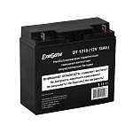 1758561 Exegate EX282969RUS Аккумуляторная батарея DT 1218 (12V 18Ah, клеммы F3 (болт М5 с гайкой))