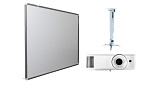 Интерактивная доска Exell 77" EWB7740 с проектором EXD101W креплением DSM-2 и рельсовой системой МОНО-1
