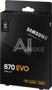 1000609870 Твердотельный накопитель Samsung SSD 2TB 870 EVO, V-NAND 3-bit MLC, MGX, 2.5'' SATA 6Gb/s, R560/W530, IOPs 98000/88000