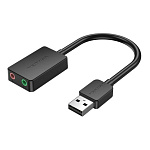 1000772621 Внешняя звуковая карта Vention USB Черная, шт.
