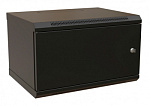 Шкаф коммутационный WRline (WR-TW-0666-SR-RAL9004) настенный 6U 600x600мм пер.дв.металл 2 бок.пан. направл.под винты 60кг черный 500мм 367мм IP20 стал