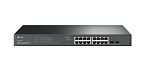 11013612 TP-Link SG2218P Коммутатор JetStream Smart с 16 гигабитными портами PoE+ и 2 гигабитными портами SFP