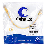 11052018 Cabeus PC-UTP-RJ45-Cat.6-0.3m-YL Патч-корд U/UTP, категория 6, 2xRJ45/8p8c, неэкранированный, желтый, PVC, 0.3м