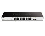 D-Link DGS-1210-26/F1A, L2 Smart Switch with 24 10/100/1000Base-T ports and 2 100/1000Base-X SFP ports. 8K Mac address, 802.3x Flow Control, 4K of 80