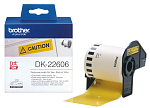 DK22606 Brother DK22606: для печати наклеек черным на желтом фоне, ширина: 62 мм. Длина: 15,24 м, ширина: 62 мм