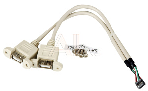 Кабель 2 x USB, 21см