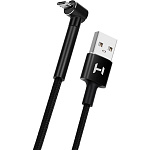 1817892 Harper USB A - Угловой Micro USB, STCH-390 Black (Кабель (Текстиль) для зарядки и синхронизации, 2A, Быстрая зарядка)