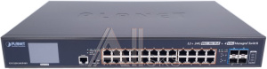 1000467275 Коммутатор Planet L2+/L4 24-Port 10/100/1000T 75W Ultra PoE + 4-Port 10G SFP+ Managed Switch with Color LCD Touch Screen, Hardware Layer3 IPv4/IPv6