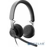 Наушники с микрофоном Logitech Zone Wired Teams черный матовый 1.9м накладные USB оголовье (981-000870)