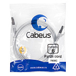 11052108 Cabeus PC-FTP-RJ45-Cat.6-1m-LSZH Патч-корд F/UTP, категория 6, 2xRJ45/8p8c, экранированный, серый, LSZH, 1м