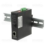 Медиаконвертер OSNOVO OMC-1000-11X/I Промышленный компактный медиаконвертер Gigabit Ethernet. Порты: 1 x GE (10/100/1000Base-T), 1 x GE SFP (100/1000B