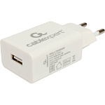11035171 Cablexpert Зарядное устройство 10.5Вт, 2.1А, 1xUSB, белый, пакет (MP3A-PC-38)