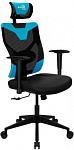 1430069 Кресло игровое Aerocool Guardian черный/голубой сиденье черный эко.кожа/сетка крестов. нейлон