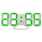 1818267 Perfeo LED часы-будильник "LUMINOUS 2", белый корпус / зелёная подсветка (PF-6111) [PF_B4922]