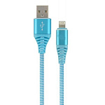 1961067 Filum Кабель USB 2.0, 1 м., синий, 2 А, разъемы: USB A male - Lightning male, пакет. [FL-CPro-U2-AM-LM-1M-BL1] (901873)