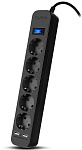 1000592173 Фильтр SVEN SF-05LU 1,8 м (5 евро розеток,2*USB(2,4А)) черный, цветная коробка/ Surge protector SVEN SF-05LU 1,8 м (5 евро розеток,2*USB(2,4А))