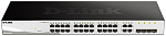DGS-1210-28/F3A Коммутатор D-LINK Настраиваемый L2 , 24х1000Base-T, 4хCombo 1000Base-T/SFP, упрощенный интерфейс CLI