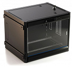 1779052 Шкаф коммутационный Hyperline (TWB-FC-1266-GP-RAL9004) настенный 12U 600x600мм пер.дв.стекл 60кг черный 662мм IP20 сталь