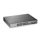 GS1350-18HP-EU0101F Коммутатор Zyxel Networks Smart L2 PoE+ для IP-видеокамер Zyxel NebulaFlex Pro GS1350-18HP, rack 19", 16xGE PoE+, 2xCombo (SFP/RJ-45), бюджет PoE 250 Вт, питание до