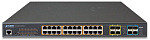 1000467350 коммутатор PLANET L2+/L4 24-Port 10/100/1000T 75W Ultra PoE with 4 shared SFP + 4-Port 10G SFP+ Managed Switch, with Hardware Layer3 IPv4/IPv6 Static
