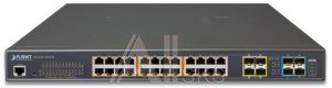 1000467350 Коммутатор PLANET Technology Corporation PLANET L2+/L4 24-Port 10/100/1000T 75W Ultra PoE with 4 shared SFP + 4-Port 10G SFP+ Managed Switch, with Hardware Layer3 IPv4/IPv6 Static
