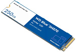 1000682228 Твердотельный накопитель/ WD SSD Blue SN570 NVMe, 250GB, M.2(22x80mm), NVMe, PCIe 3.0 x4, 3D TLC, R/W 3300/1200MB/s, IOPs 190 000/210 000, TBW 150,