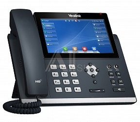 Телефон YEALINK SIP-T48U, 16 аккаунтов, цветной сенсорный экран 7" 800х480, 2 порта USB, BLF, PoE, GigE, без БП, шт