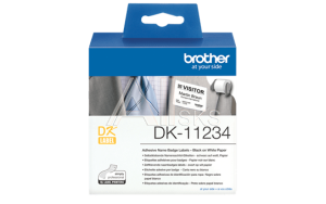 DK11234 Brother DK11234: наклейка для именных бейджей 60х86мм, 260 штук в рулоне, для принтеров QL серии