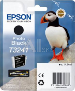 494571 Картридж струйный Epson T3241 C13T32414010 фото черный (980стр.) (14мл) для Epson SureColor SC-P400