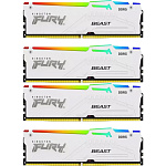 1000787307 Память оперативная/ Kingston 64GB 5200MT/s DDR5 CL40 DIMM (Kit of 4) FURY Beast White RGB XMP