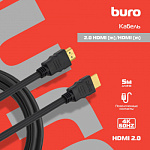 1147068 Кабель аудио-видео Buro HDMI 2.0 HDMI (m)/HDMI (m) 5м. позолоч.конт. черный (BHP HDMI 2.0-5)