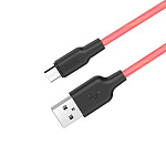 1882884 HOCO HC-71396 X21/ USB кабель Micro/ 1m/ 2A/ Силикон/ Black&Red