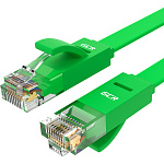 1000670921 GCR Патч-корд PROF плоский прямой 7.5m, UTP медь кат.6, зеленый, 30 AWG, GCR-LNC625-7.5m, ethernet high speed 10 Гбит/с, RJ45, T568B