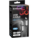 1672604 Defender USB кабель USB09-03T PRO USB2.0 Белый, AM-Type-C, 1m, 2.1A (87815)
