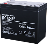 1000527468 Аккумуляторная батарея SS CyberPower RC 12-55 / 12 В 55 Ач Battery CyberPower Standart series RС 12-55, voltage 12V, capacity (discharge 20 h) 55Ah,