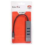 1827663 Telecom Переходник USB 3.1 Type-C -->RJ-45 1000Mbps +3 USB3.0, Aluminum Shell, 0.2м Telecom <TA311C>