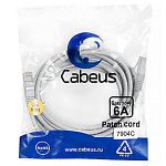 11047902 Cabeus PC-SSTP-RJ45-Cat.6a-3m-LSZH Патч-корд S/FTP, категория 6а (10G), 2xRJ45/8p8c, экранированный, серый, LSZH, 3м