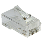 LAN-EZ45-8P8C/U5E-100 Коннектор RJ45 тип EZ, 8P8C, UTP, Cat.5e, универсальный, покрытие 50 микрон,100 шт.