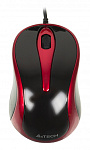 631921 Мышь A4Tech V-Track Padless N-360 красный/черный оптическая (1200dpi) USB (3but)