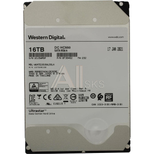 1000682384 Жесткий диск WD Жесткий диск/ HDD WD/HGST SATA Server 16Tb Ultrastar DC HC550 7200 6Gb/s 512MB 1 year warranty