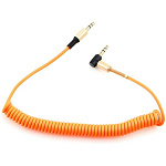 1782375 Кабель аудио (угловой) спиральный Cablexpert CCAB-02-35MMLC-1.8MO. 3.5 джек (M)/3.5 джек (M), оранжевый, 1.8м, блистер