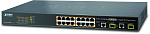 1000467377 Коммутатор Planet 16-Port 10/100TX 802.3at High Power POE + 2-Port Gigabit TP/SFP Combo Managed Ethernet Switch (220W)