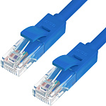 1000596576 Greenconnect Патч-корд прямой 0.7m, UTP кат.5e, синий, позолоченные контакты, 24 AWG, литой, GCR-LNC01-0.7m, ethernet high speed 1 Гбит/с, RJ45, T568B